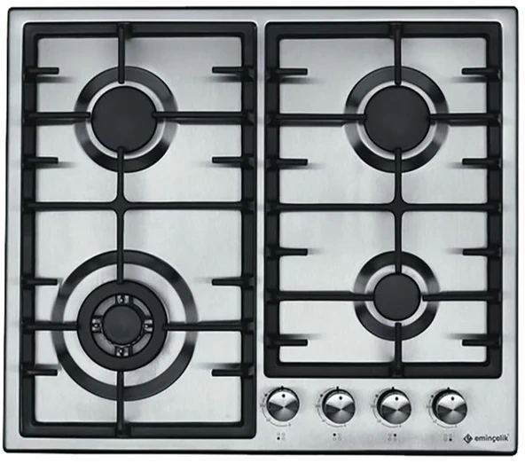 Eminçelik 34230D İnox WOK Gözlü Ankastre Ocak Döküm Izgaralı
