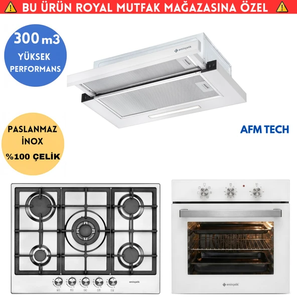 Eminçelik GT6 Turbo Ankastre Set ( AO 2160 BP W60 + 22 380 İnox + AS