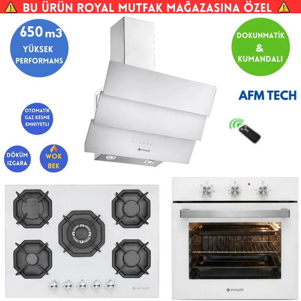 Eminçelik S3 Cam Turbo Ankastre Set (AO 2160 BP W60+22 386 5 Göz