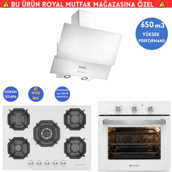 Eminçelik S4 Cam Turbo Ankastre Set (AO 2160 BP W60 + 22 386 5 Göz