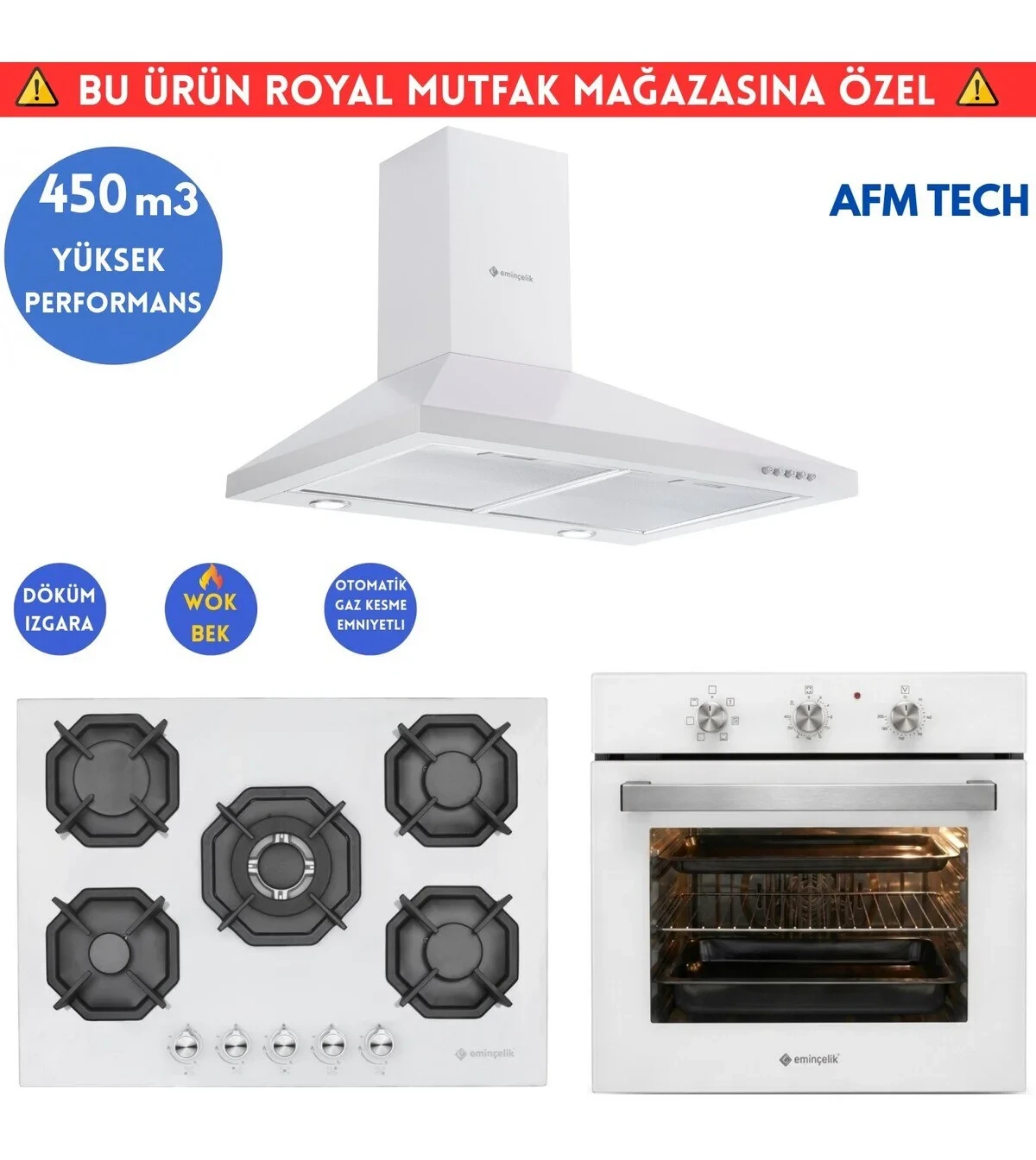 Eminçelik S6 Cam Turbo Ankastre Set (AO 2160 BP W60+22 386 5 Göz