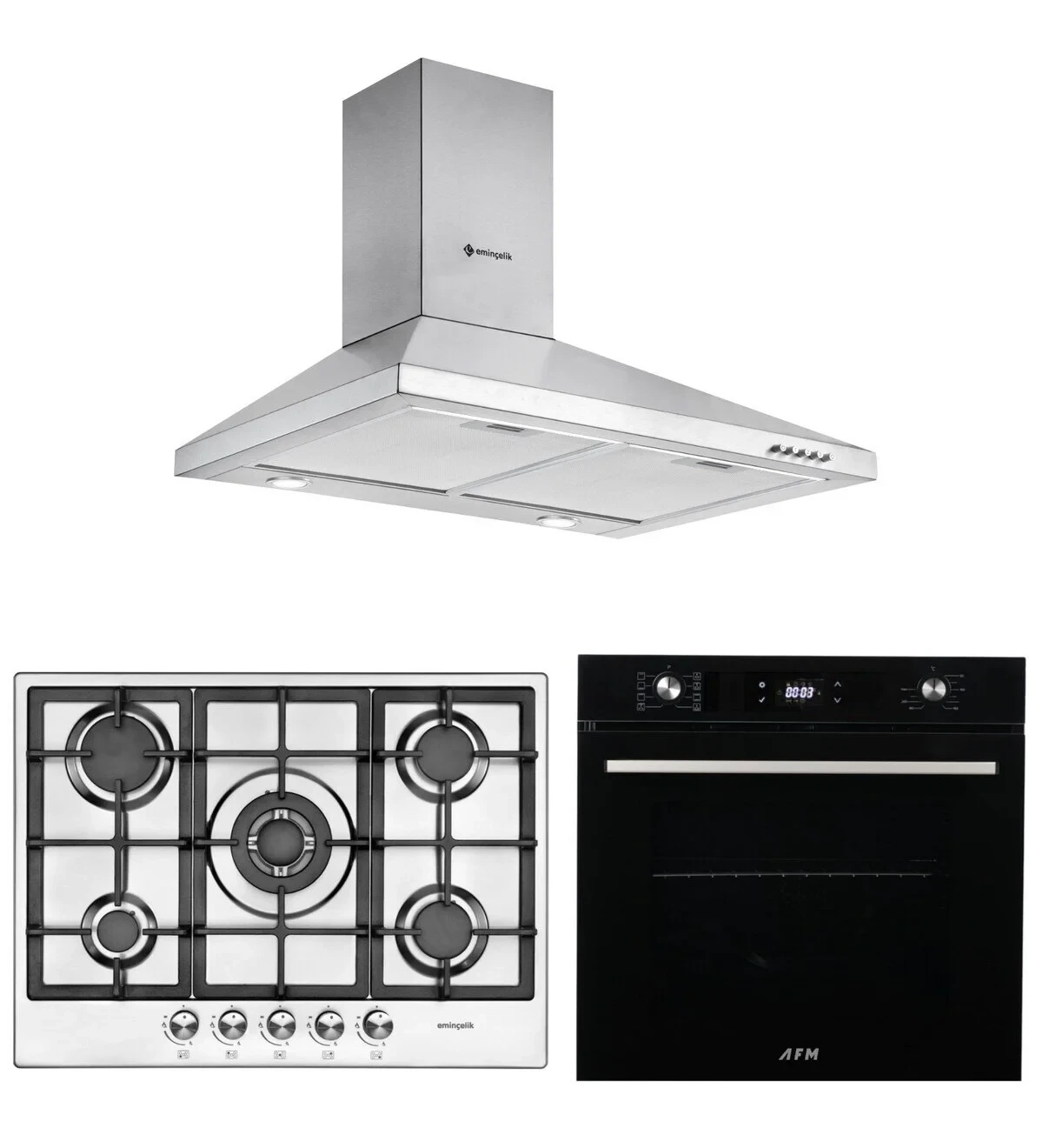 Eminçelik ve AFM Tech Marka The+ -inox 5 Gözlü Ankastre Set (7700