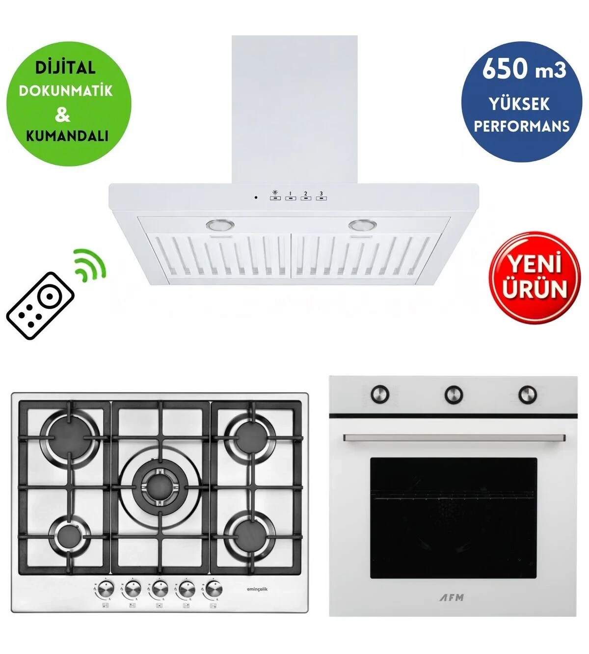 Eminçelik ve AFM TECH Markalı / DIOLO 3’lü Ankastre Set ( 22 380 wok