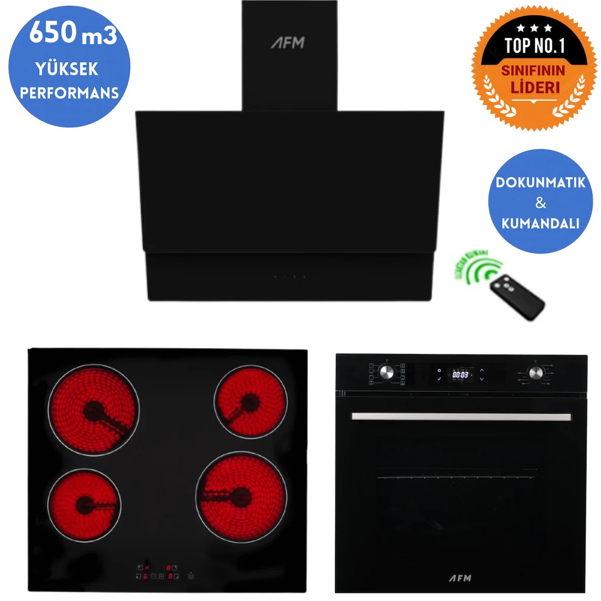 Eminçelik ve AFM Tech MARKALI/ DUO Elektrikli Vitro. Ankastre Set