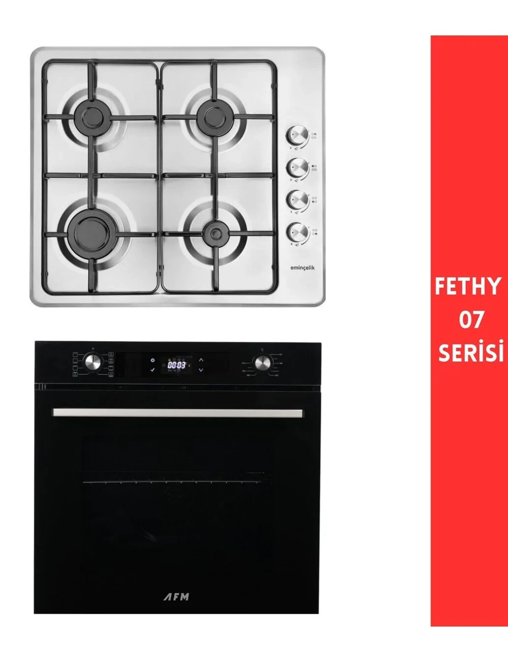 Eminçelik ve AFM Tech MARKALI /Fethy-07 Turbolu Dijital 2’li Ankastre Set