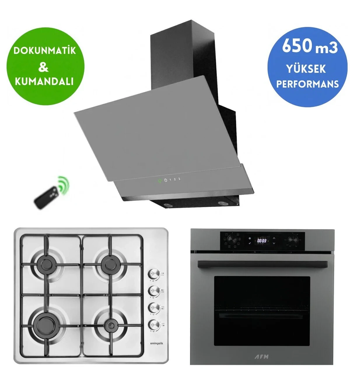 Eminçelik ve AFM TECH Markalı / LRAO -İnox Ankastre Set ( 31 220 Emaye