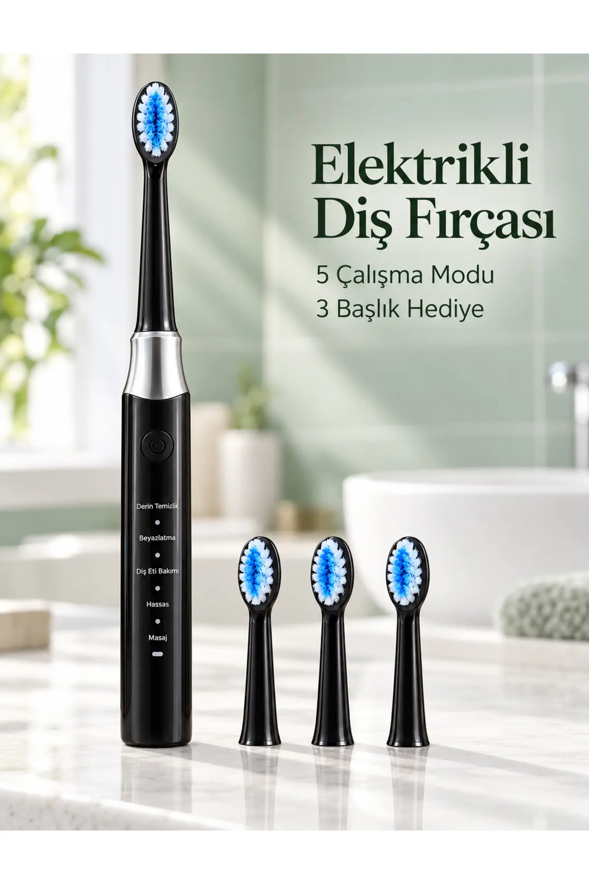 Eseno Select Günlük Ağız Bakımı İçin Şarj Edilebilir 5 Modlu Elektrikli Diş Fırçası