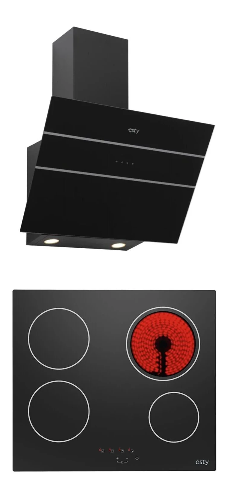 Esty Cam 2’li Ankastre Set- AVO8210B01 Vitroseramik Ocak
