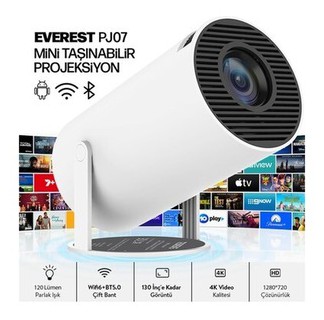 Everest Pj07 Taşınabilir Mini Ev Sinema Projeksiyonu 1280 720p Android