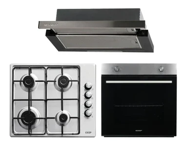 EXEP Inox Aspiratörlü 3’lü Ankastre Set(F6PLUS-EO330-EF200INOX)