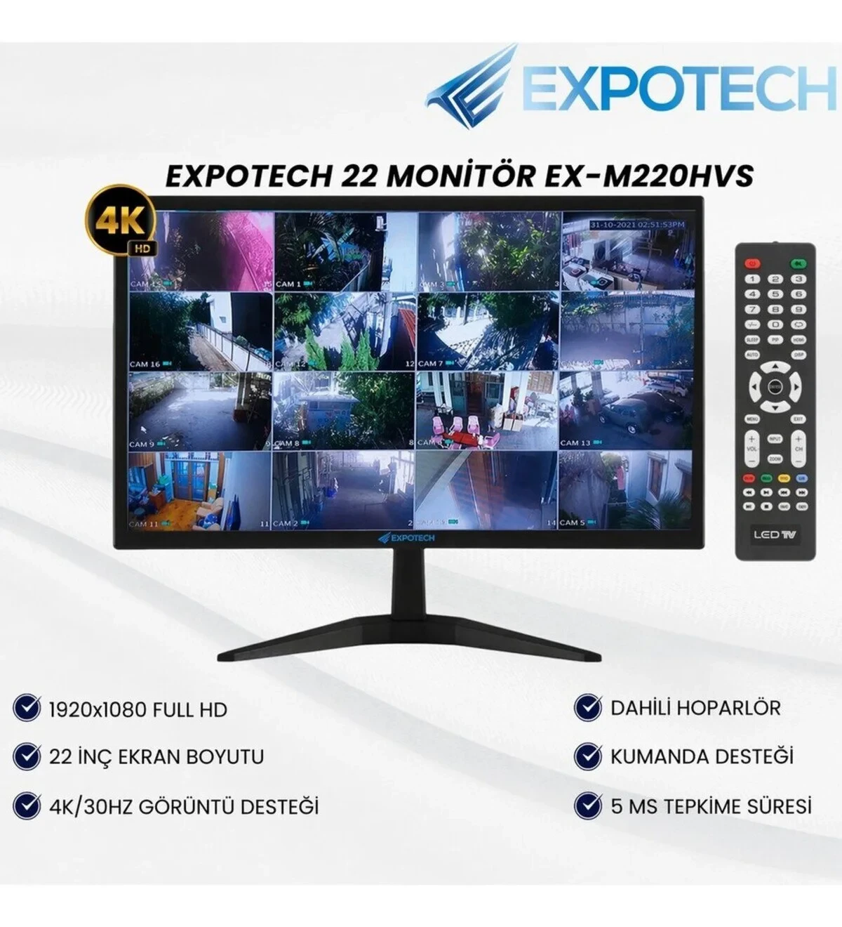 EXPOTECH 22” 4K Monitör EX-M220HVS