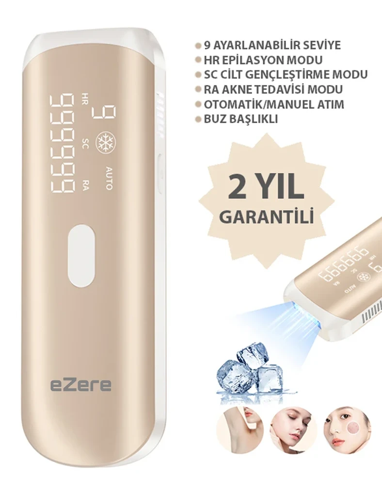 EZERE IPL Buz Lazer Epilasyon 999.999 Atim Otomatik/manuel Dokunmatik