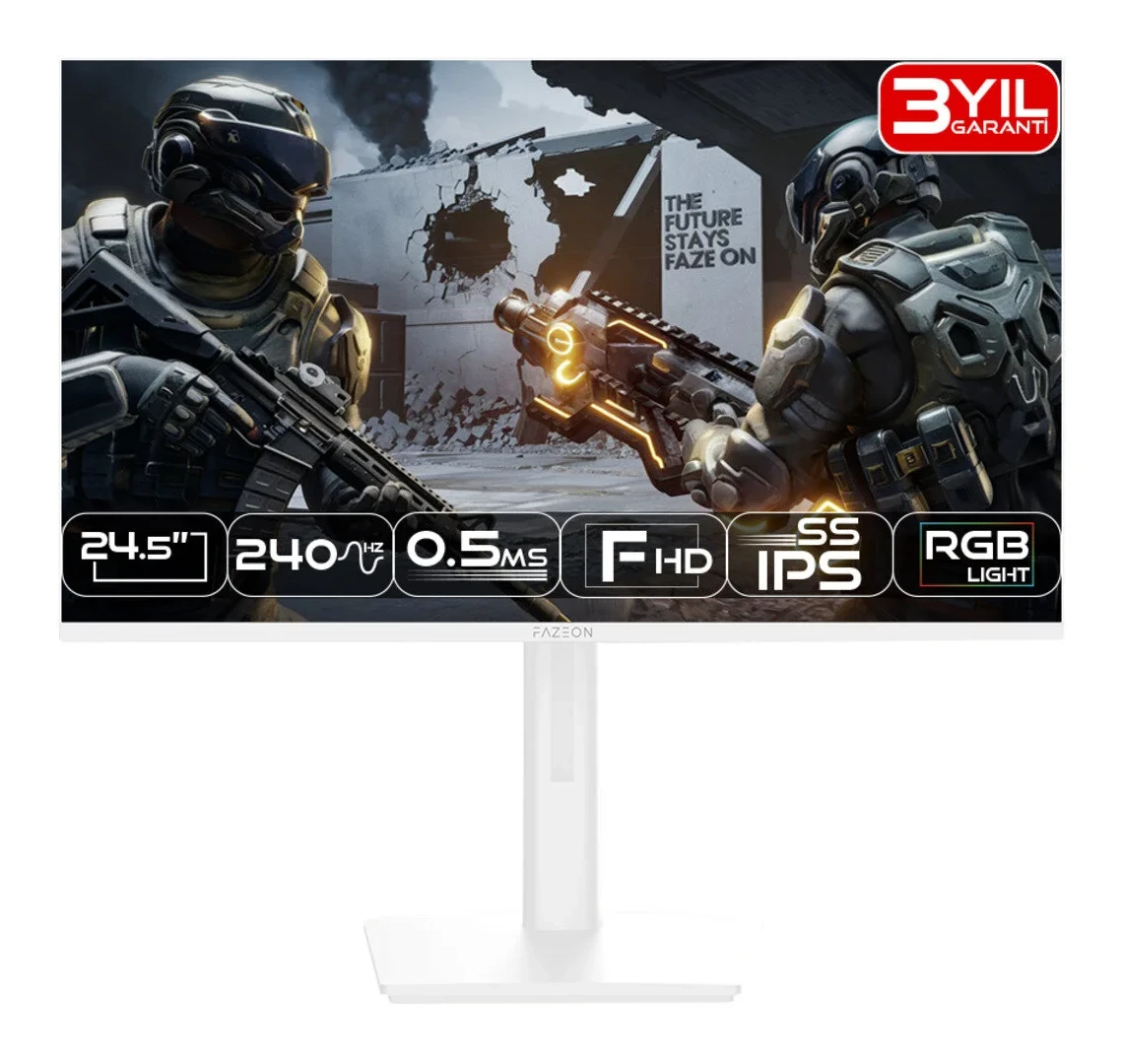 FAZEON X25F240PW 24.5” 240Hz 0.5ms HDMI DP FreeSync G-Sync FHD Fast Monitör