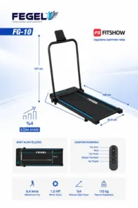 Fegel FG-10 FitShow Destekli Manuel Eğimli Katlanabilir Koşu Bandı