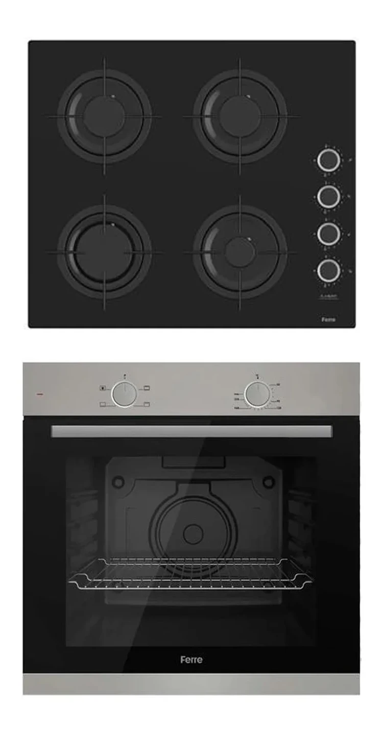 Ferre EKO Siyah 2’Lİ Ankastre SET ( Fırın + Ocak ) (XE61MDV-CS205)
