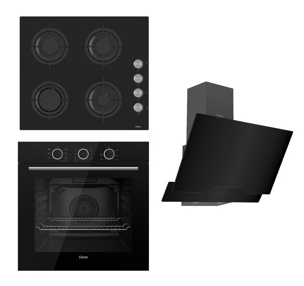Ferre FLOWART BASIC Serisi Ankastre Set (CS205 + XE62CS + D063 )