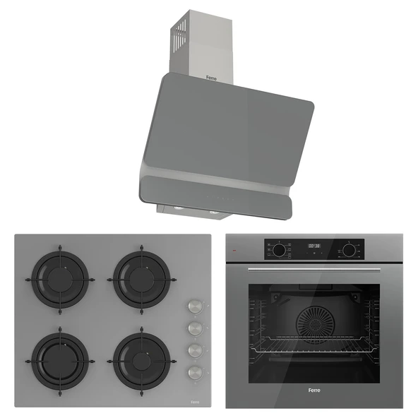 Ferre Flowart Lumora Elite 3’lü Ankastre Set ( QBL63CPR-CS208-D082 )
