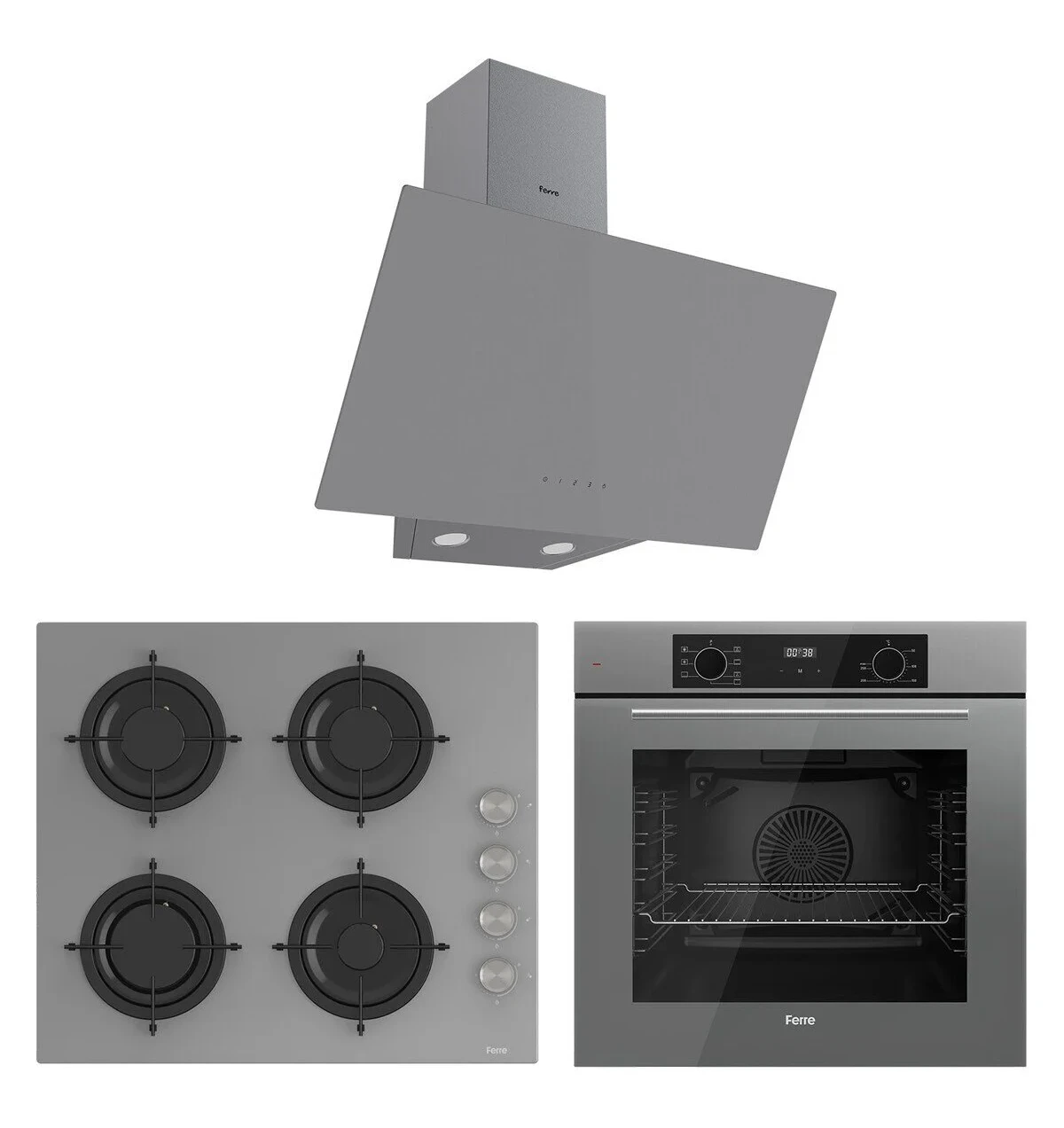 Ferre Flowart Lumora Plus 3’lü Ankastre Set ( QBL63CPR-CS208-D079 )