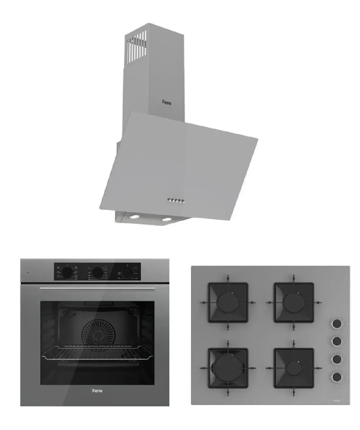 Ferre Flowart Serisi (QBL62CPR-SS208-D088) Ankastre Set