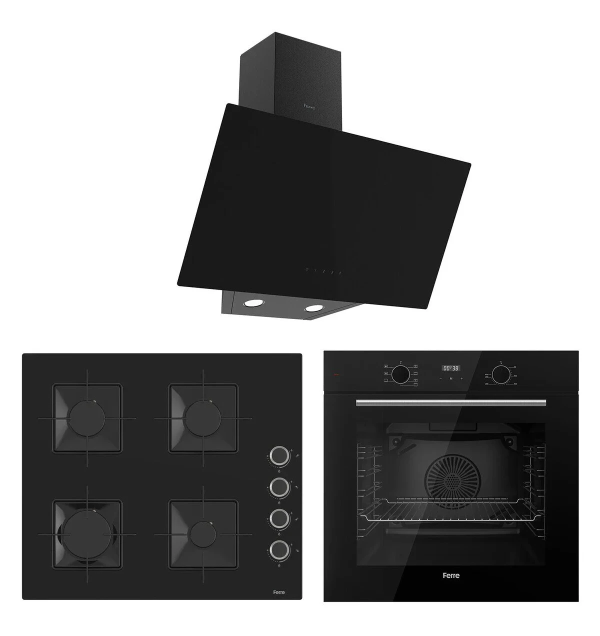 Ferre Flowart Ventora Plus 3’lü Ankastre Set ( QBL63CS-SS205-D077 )