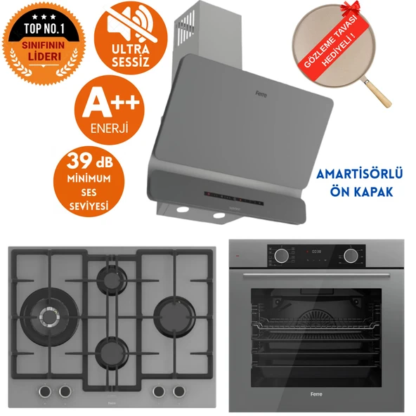 Ferre FryArt&SilentArt GABI/ Sessiz Gri Ankastre Set ( D082-SA