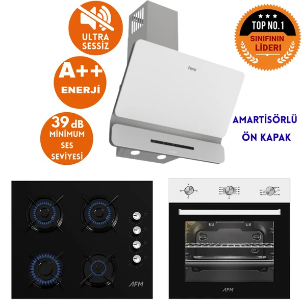Ferre ve AFM TECH Markalı /SilentART WOE Sessiz Beyaz Ankastre Set