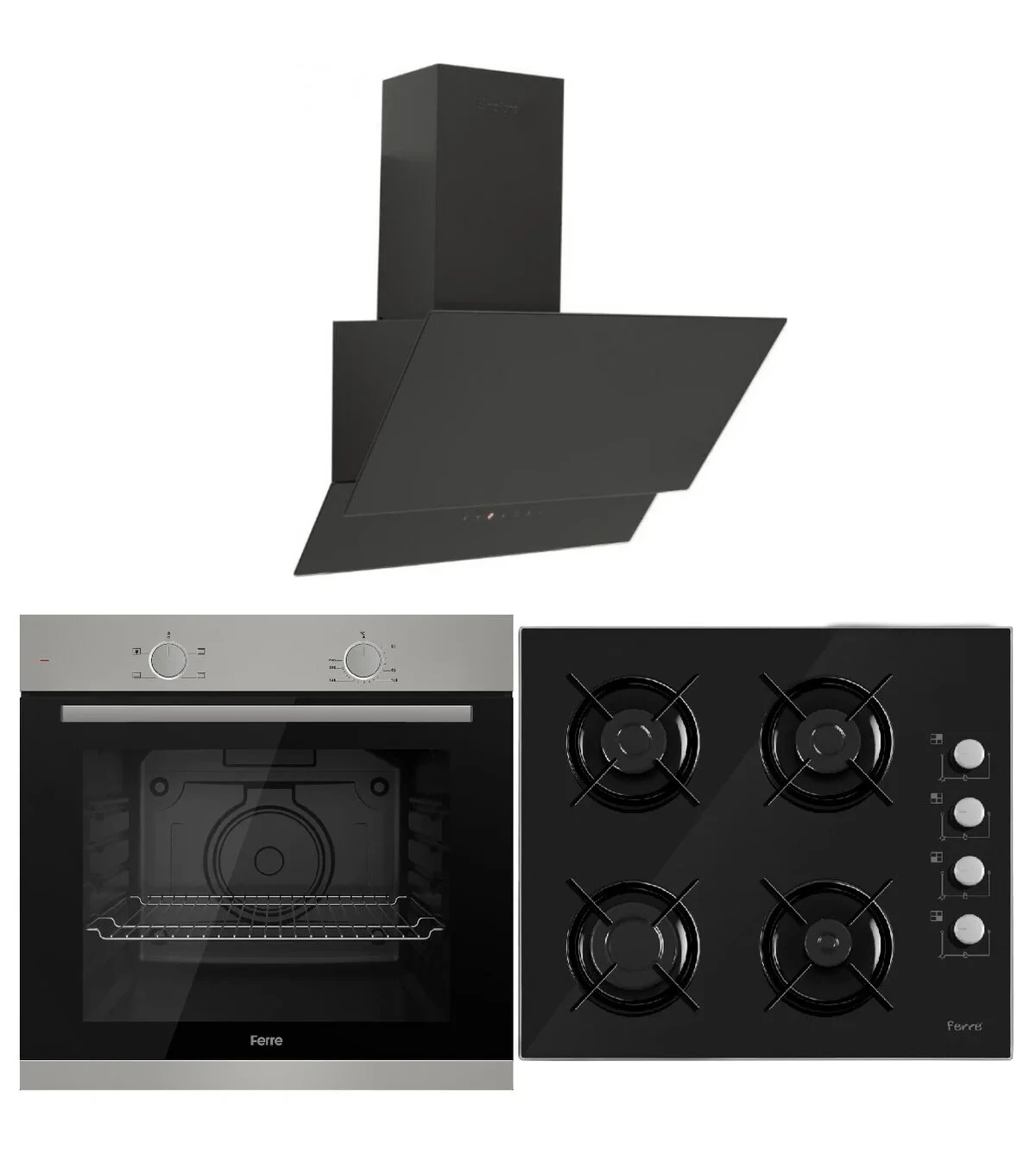 Ferre XE Serisi Siyah Ankastre SET (XE61MDV-2140-SFMM600)