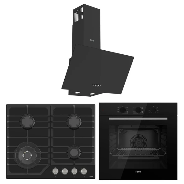 Flowart Nt Asimetrik Seriisi 3’lü Ankastre Set ( QBL62CS-NT025-D086 )