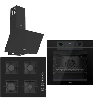 FryArt 3 lü Ankastre Set ( QEP63CS – SC205-FA – D086 ) Döküm Izgara