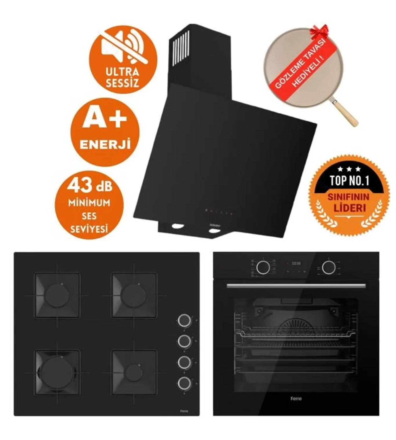 FryArt&SilentArt Fora Sessiz Ankastre Set ( D077-SA + XE63CS + SS205 )