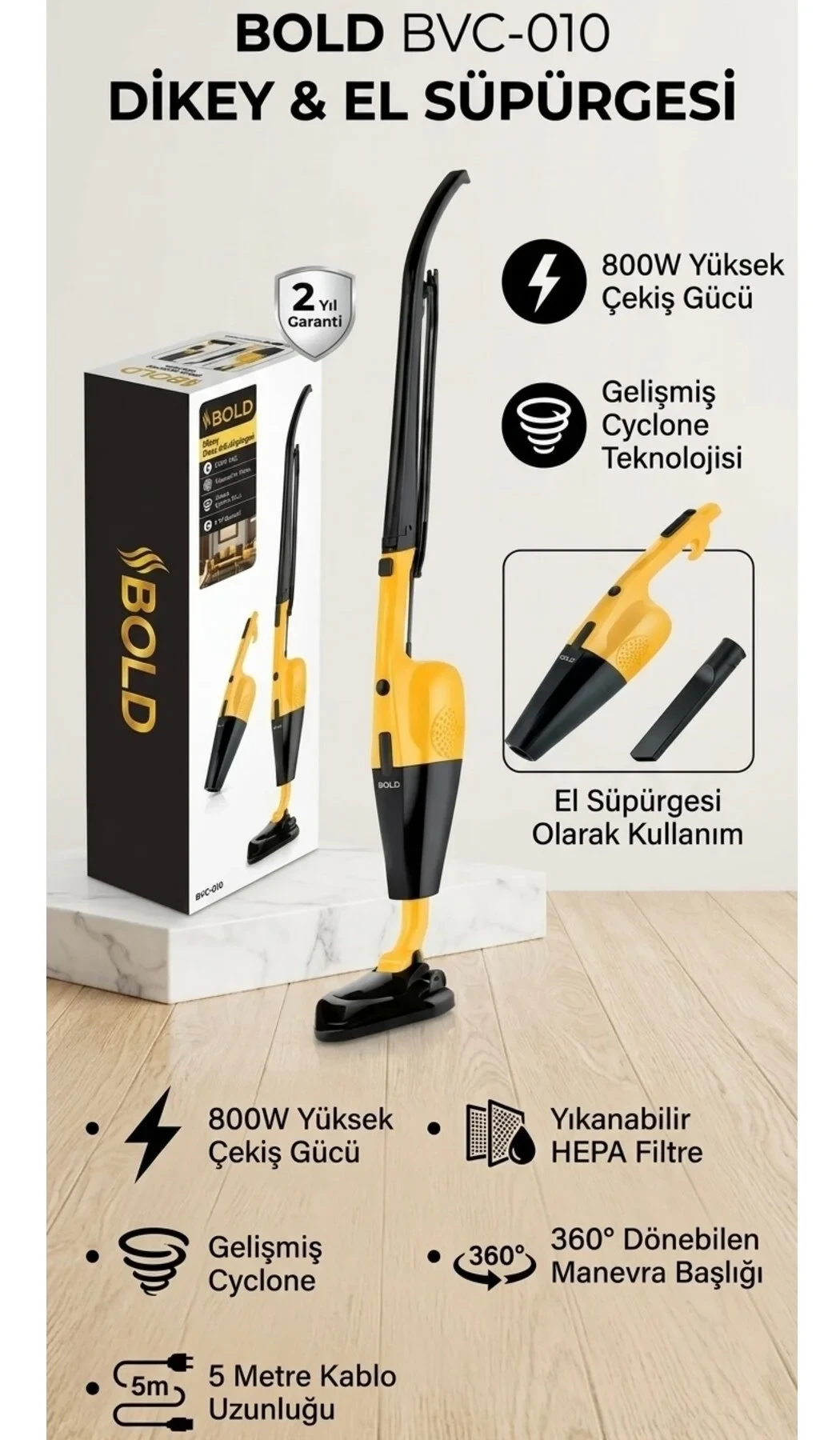 Fujika Dikey Elektrikli Süpürge 2’si 1 Arada