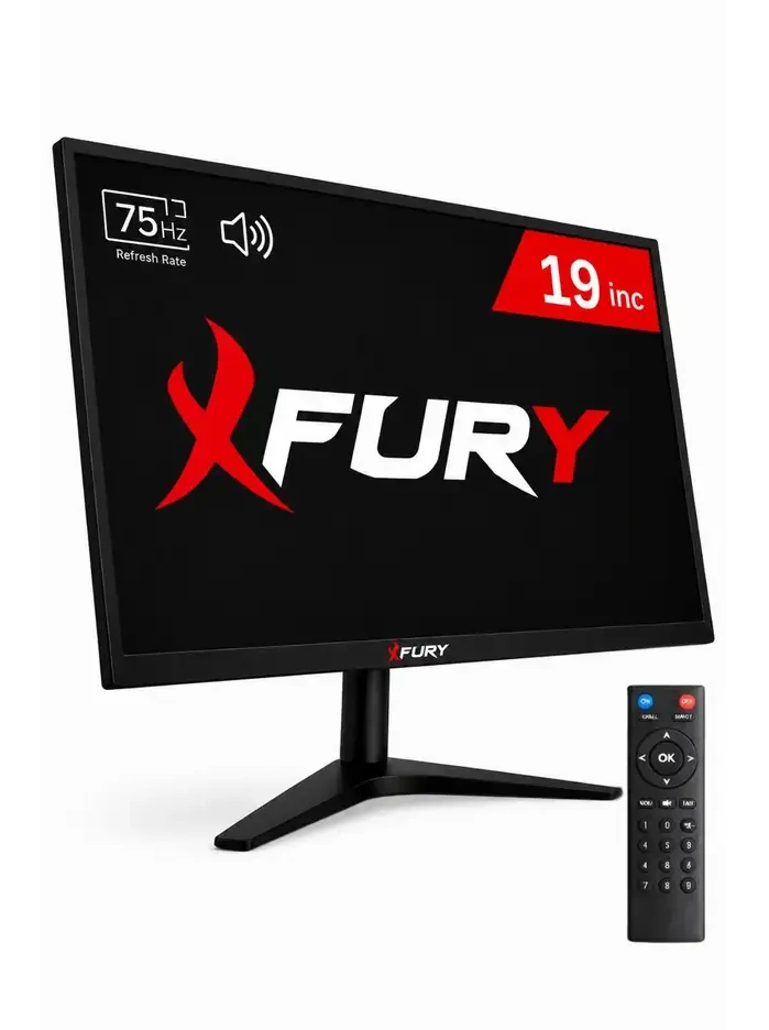FURY LED 75 Hz Dahili Hoparlörlü Uzaktan Kumandalı HDMI VGA Geniş Monitör