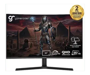 GAMERAIDER HORUS GR32QC18V 180Hz 2K Adaptive Sync VA Kavisli Pivot Monitör