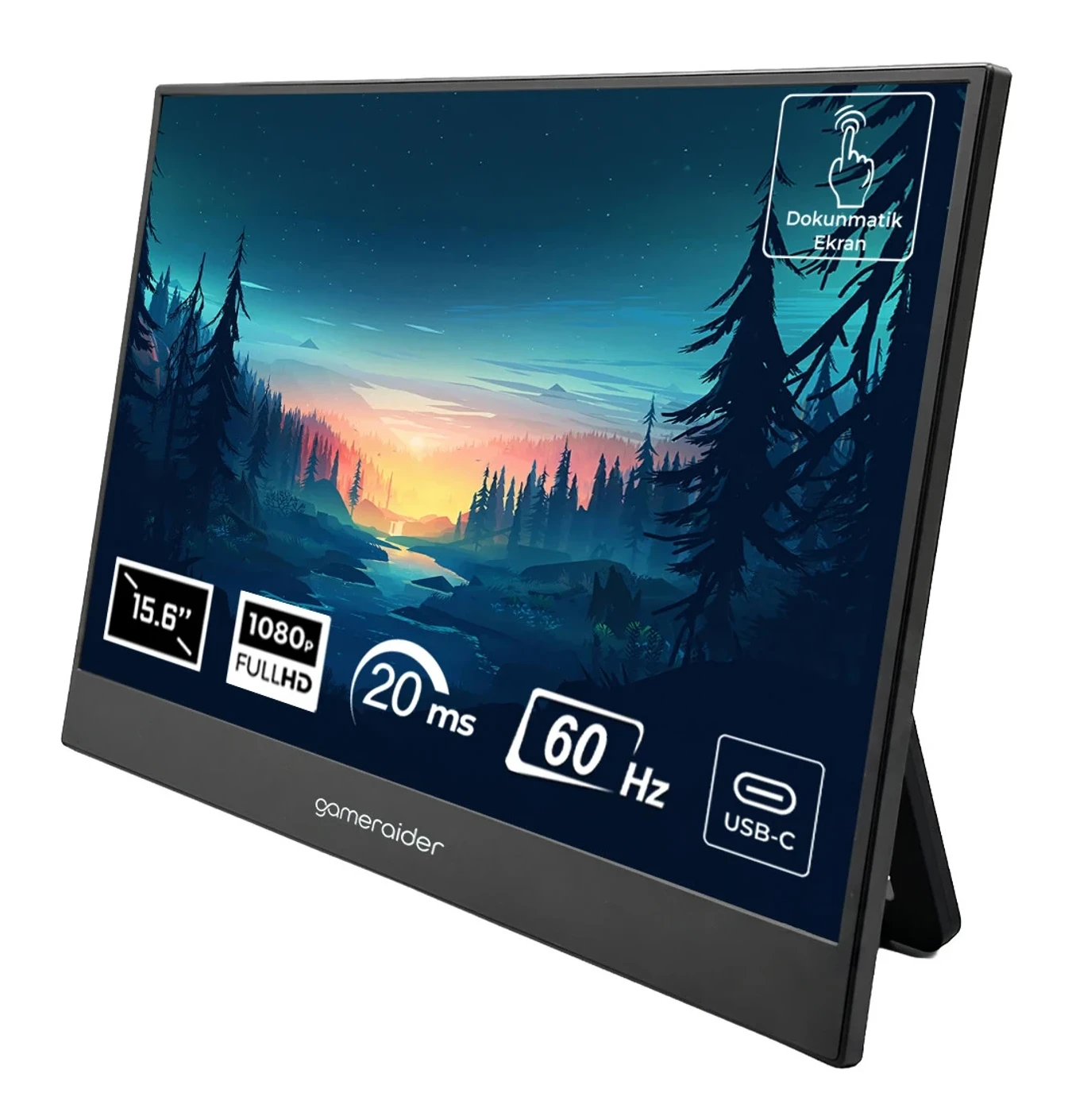 GameRaider P15 Touch 15.6 inç 60Hz Full HD IPS Dokunmatik Monitör