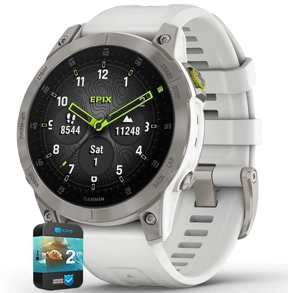 Garmin 010-N2582-20 Epix Gen 2 Premium Active Smartwatch 47 mm Titanyum Sche with 2 YR CPS Geliştirilmiş Koruma Paketi