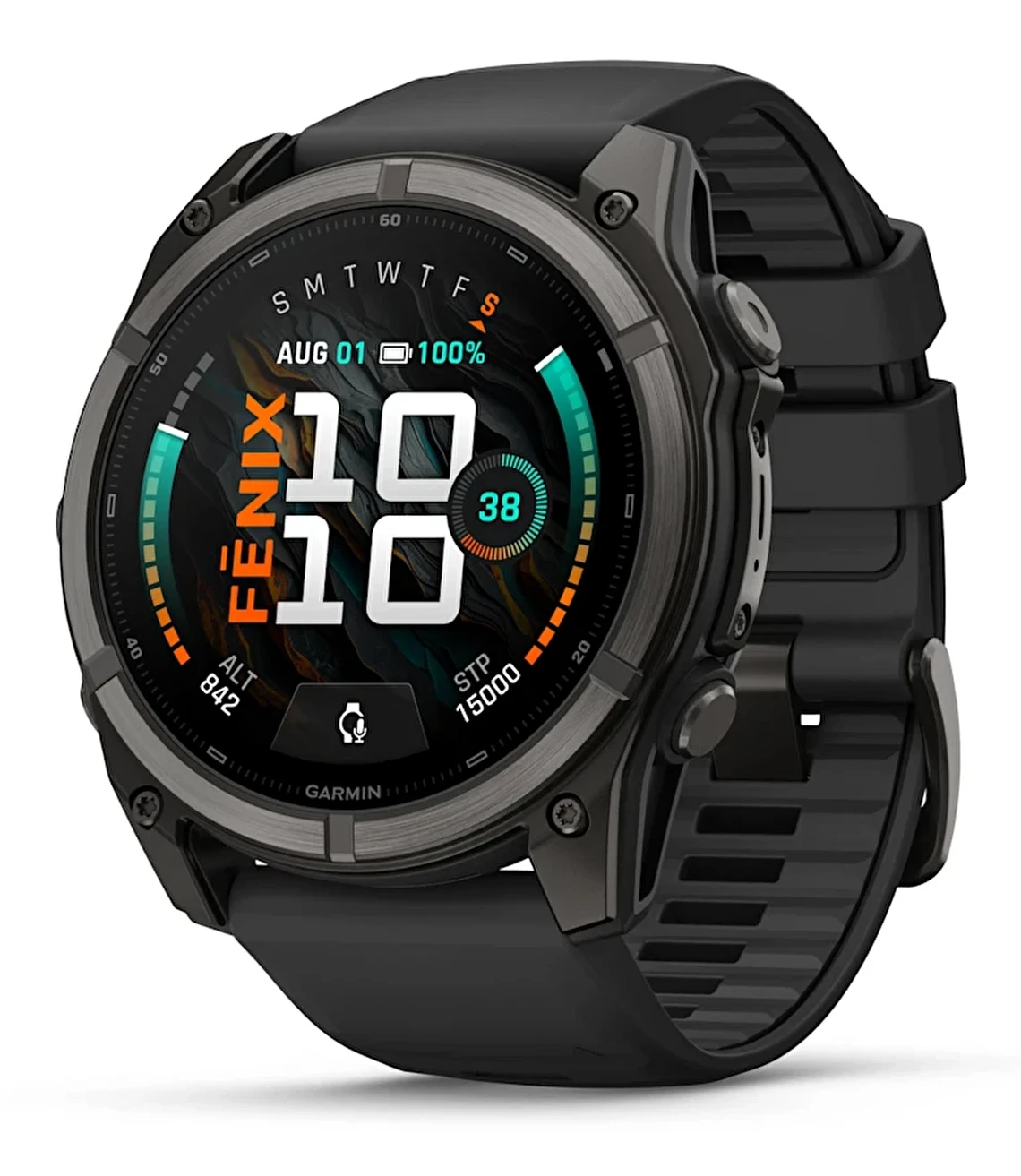 Garmin Fenix 9 51mm DLC Titanyum Silikon Kayışlı Akıllı Saat