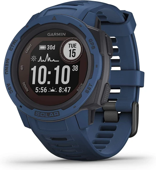 Garmin Instinct Solar, Solar-Powered Rugged Outdoor Smartwatch, built-in Sports Apps and Health Watch, Dark