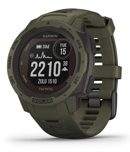 Garmin Instinct Solar Taktik, Solar-Powered Fire Smartwatch with Taktik Özellikler, Yapılı Spor Uygulamaları ve Sağlık İzleme, Moss