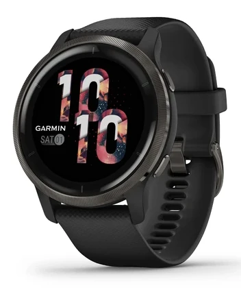 Garmin Venu 2, Gelişmiş Sağlık İzleme ve Fitness Özellikleri ile GPS Smartwatch, Slate Bezel Case ve Silikon Band