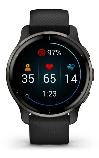 Garmin Venu 2 Plus, Call ve Text ile GPS Smartwatch, Gelişmiş Sağlık İzleme ve Fitness Özellikler, Slate with Band