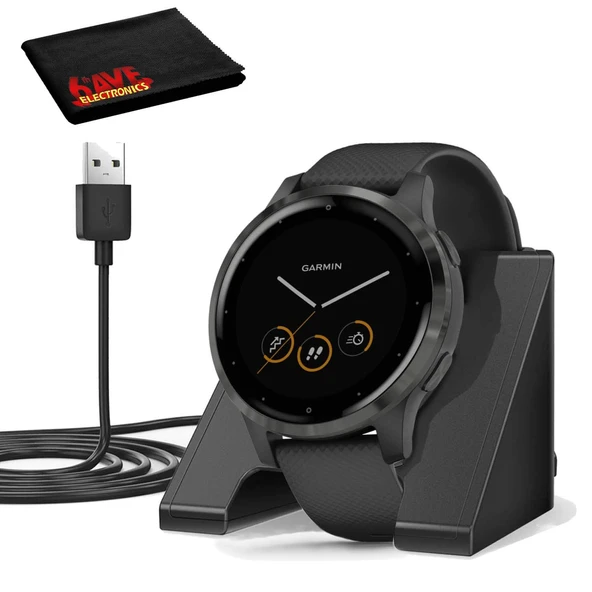 Garmin vivo 4S GPS Smartwatch (40mm,Slate/ Band) Şarj Base Spotify