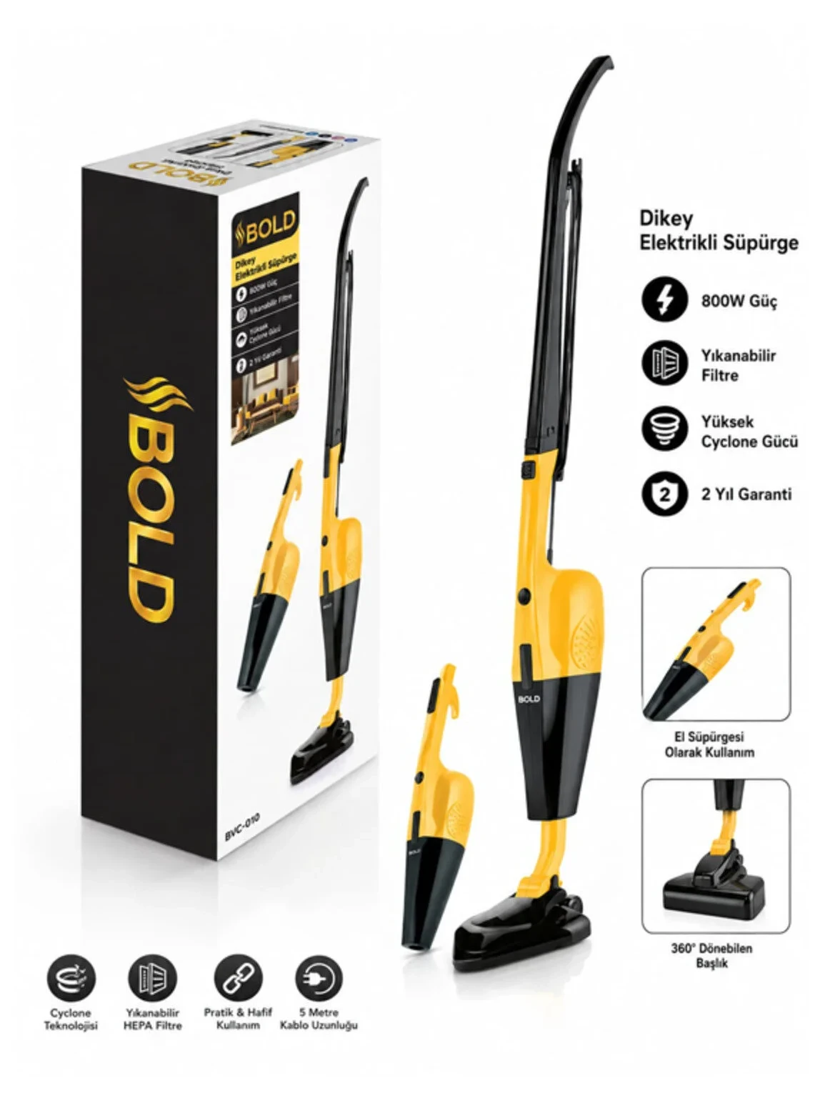 Bold Elektrıklı Dık Supurge (5570)