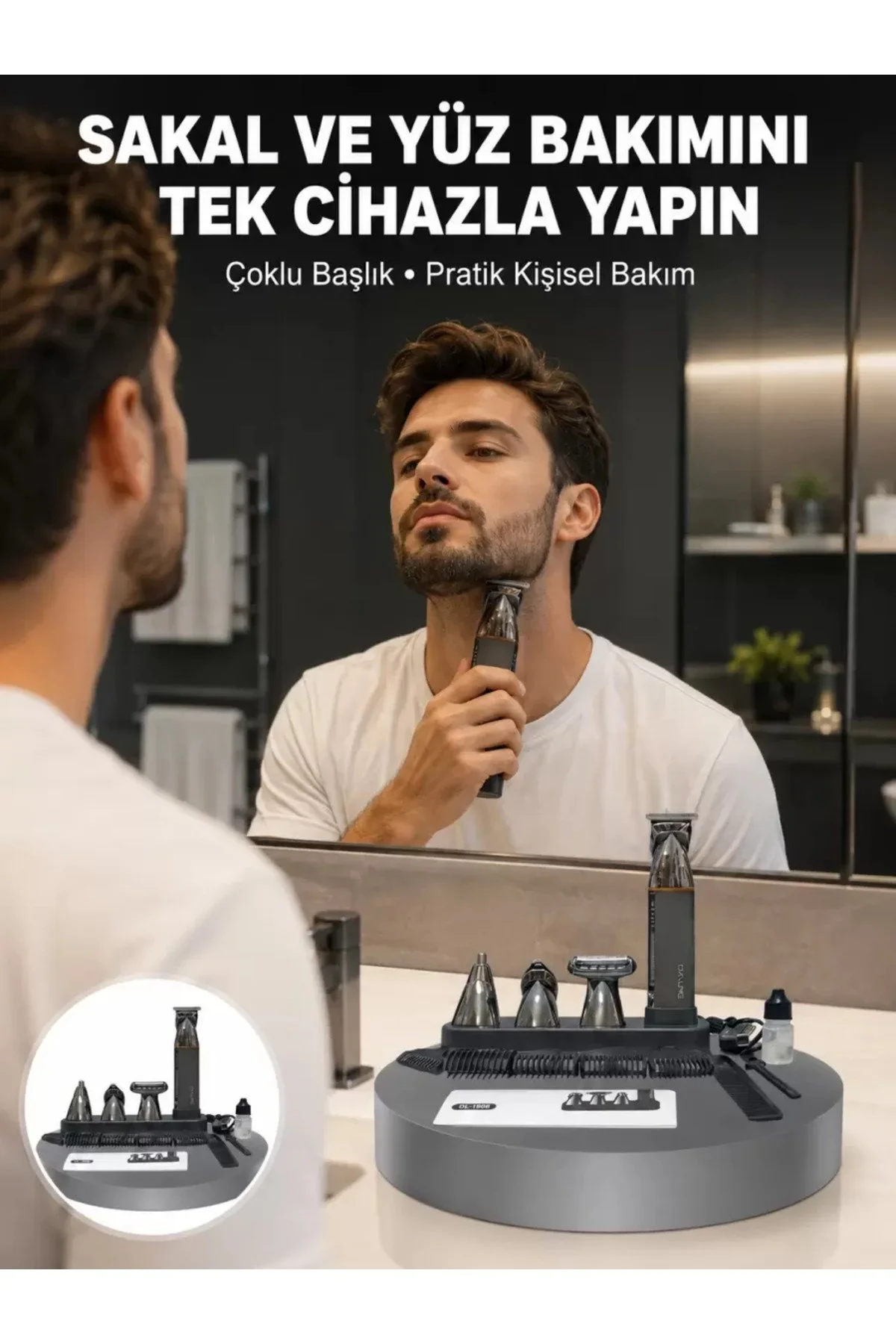 Çok Fonksiyonlu 9’U 1 Arada Tıraş Makinesi Şarjlı Saç Sakal Düzeltici