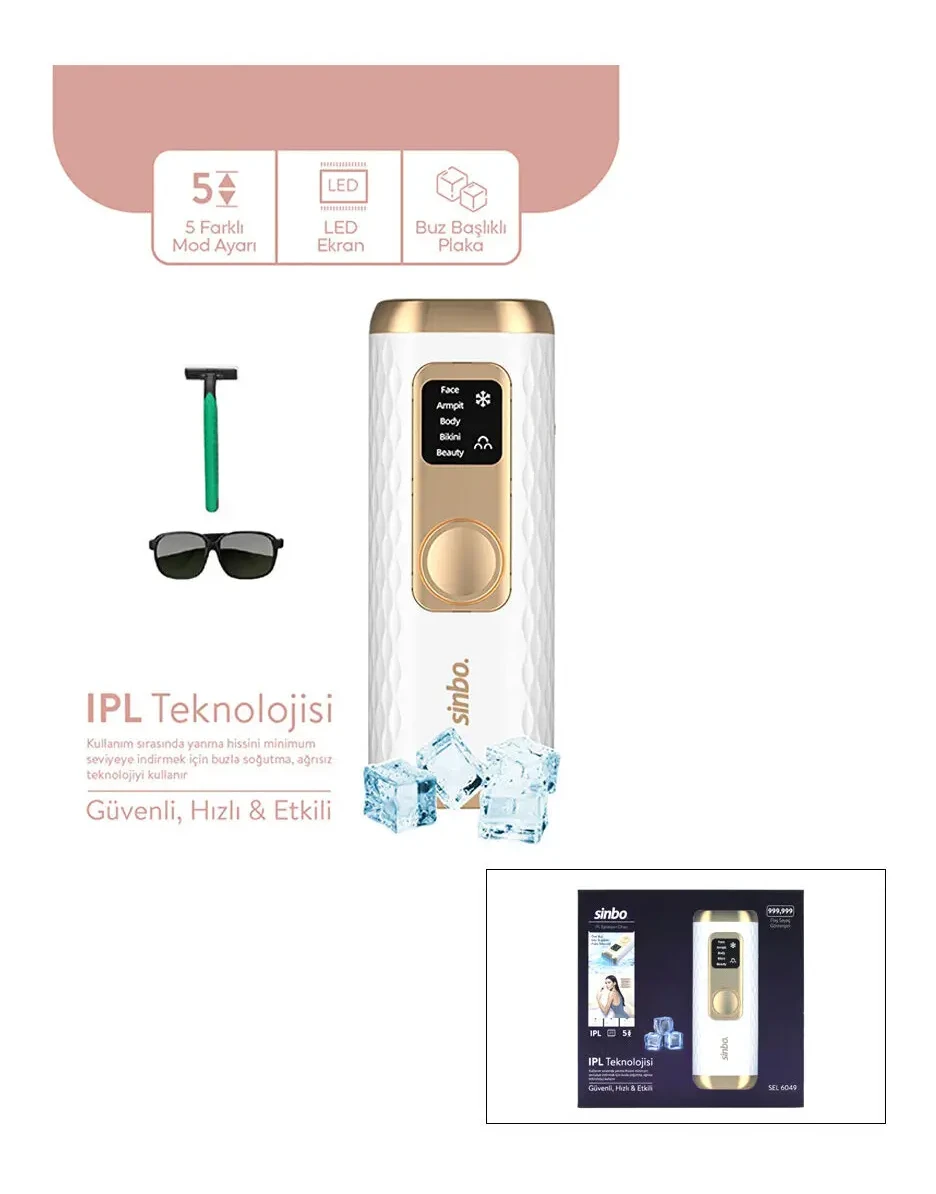 IPL BUZ Lazer Epilatör – Epilasyon Cihazı 5 Farklı MOD