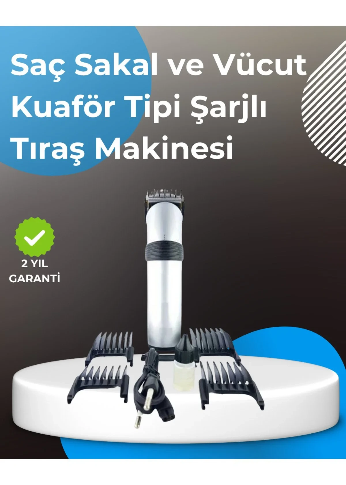 Profesyonel Saç ve Sakal Tıraş Makinesi – Tam Aksesuar Setli