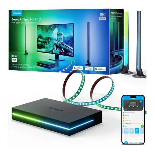 Govee AI Sync Box Kit 2 27-34 inç Gaming Monitör Arkası Aydınlatma