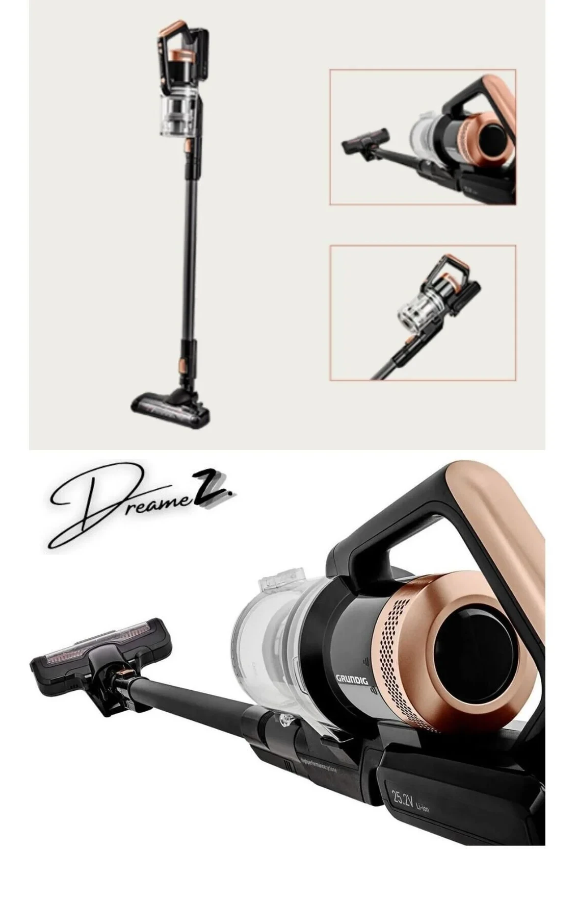 Grundig Drmz Vaccum VCP Yeni 25.2V Kablosuz Dikey Süpürge+Turbo Başlık