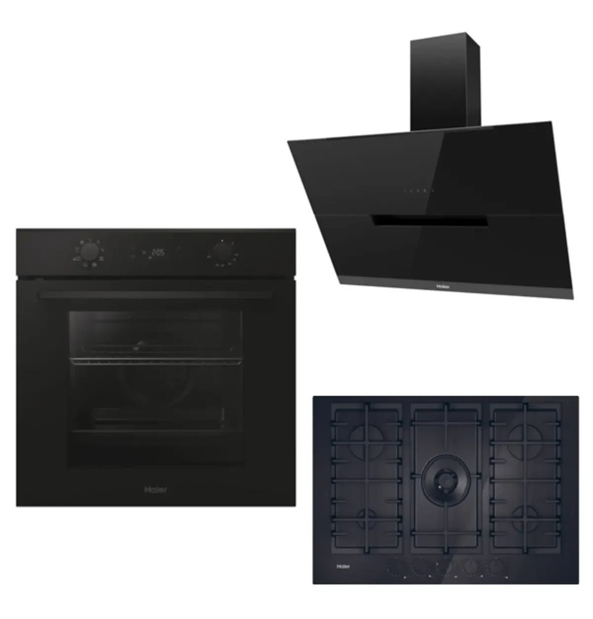 Haier 3’LÜ Ankastre SET Siyah (H6 ID2P3T1HTB-HAVG75TBPB-HADG9DCS56B)
