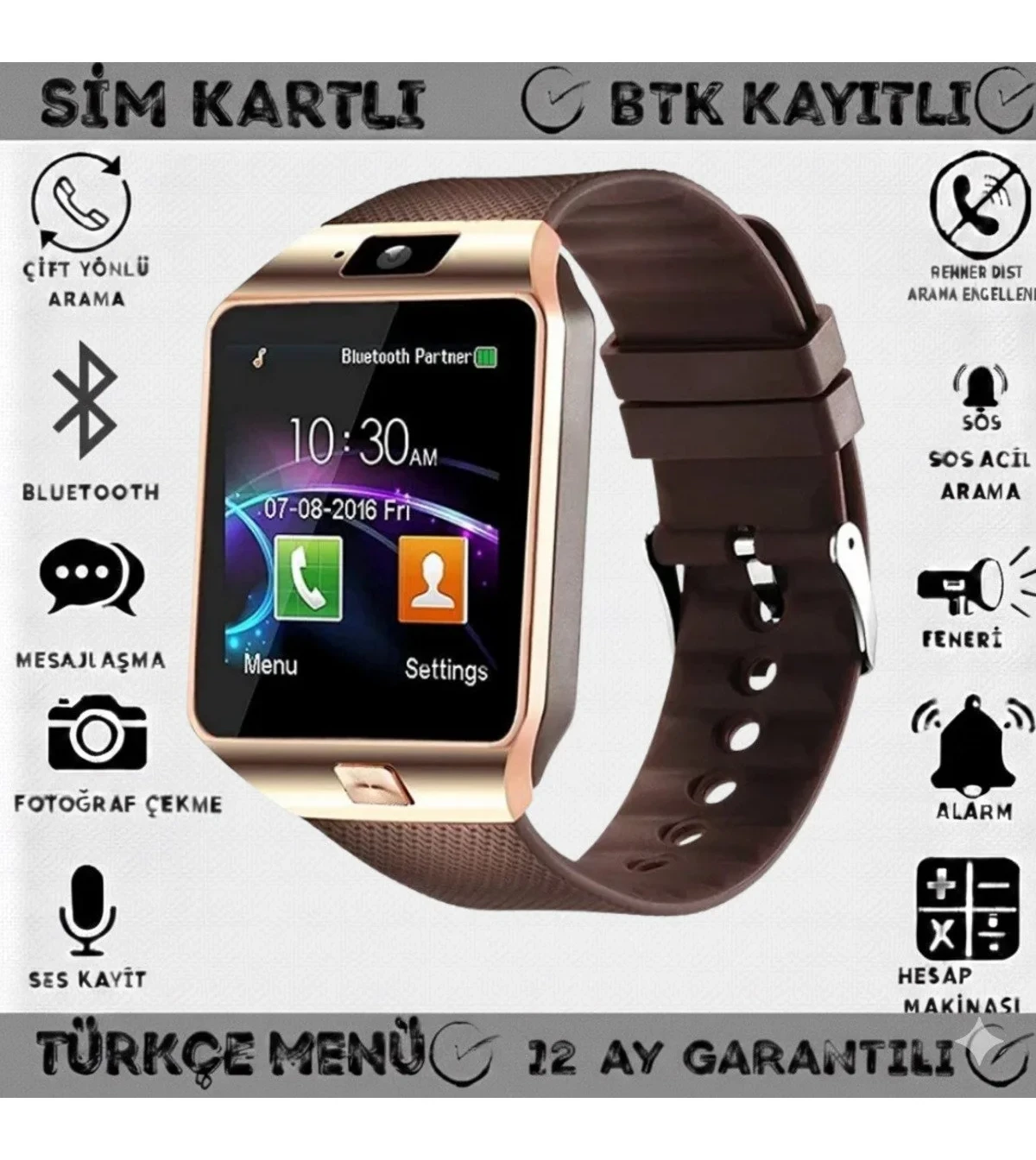 handanca SIM Card DZ09 Mobile Smartwatch Sleep Monitor Phone Watch