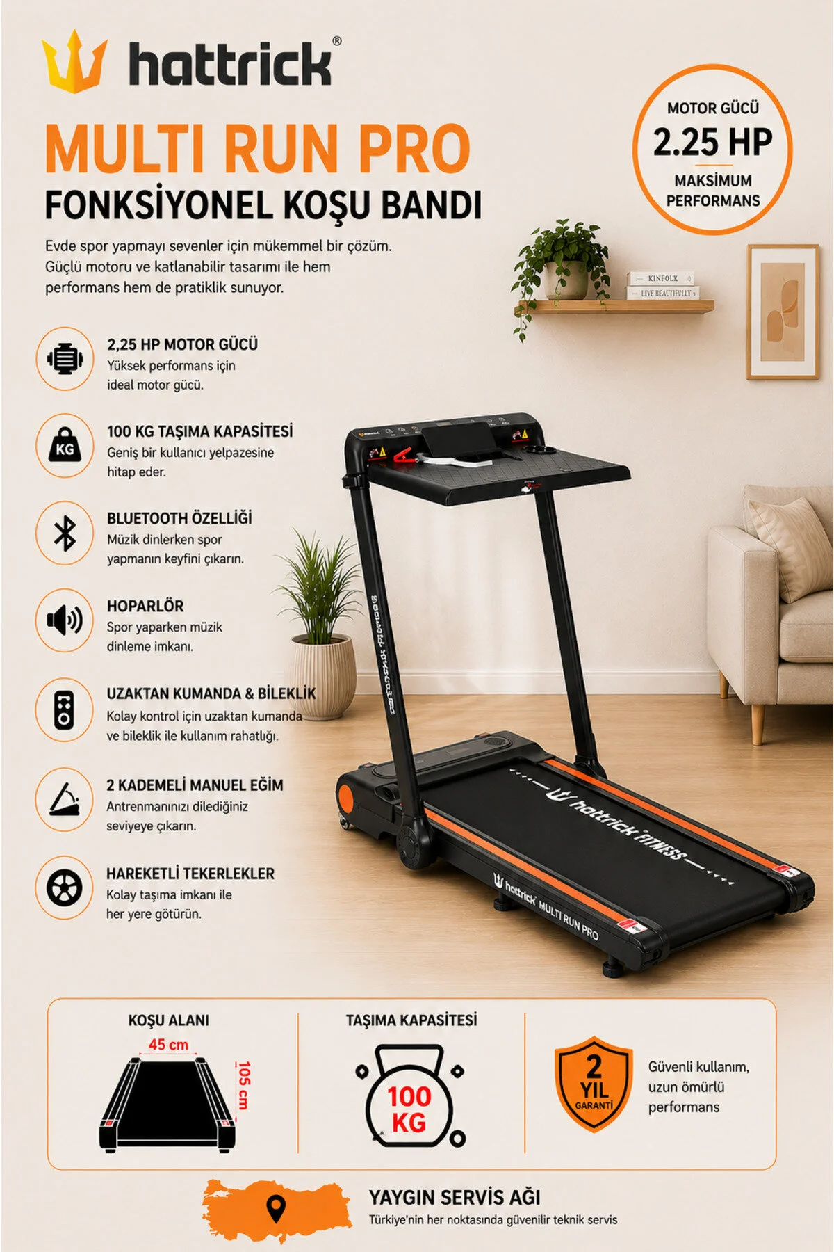 Hattrick Walking Pad Multi Run Pro 3’ü 1 Arada ( Yürüyüş Koşu Koşu Bandı